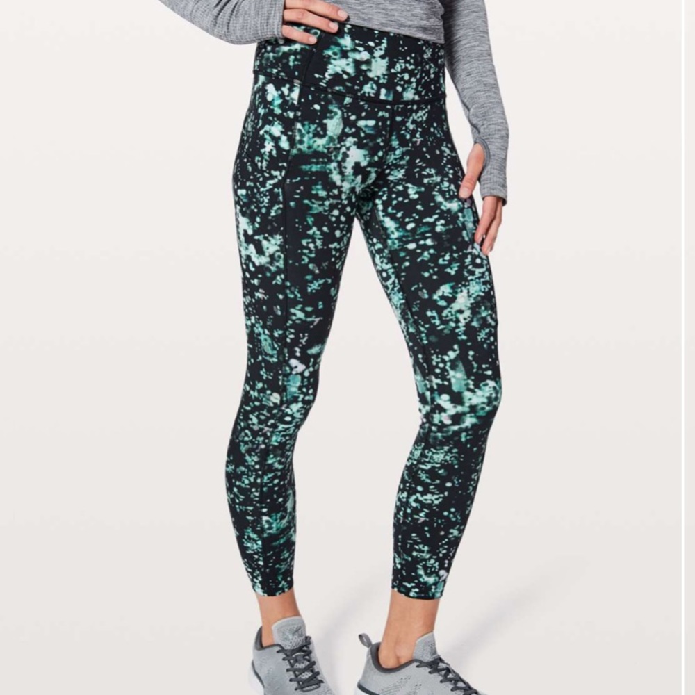 Lululemon Fast And Free 7/8 Tight Pixel Haze Sz 8